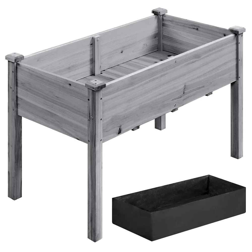 【Extra Large】Yaheetech 2-Tier Wooden Raised Garden Bed, Elevated Planter Box for Vegetables and Herbs, Patio Balcony Backyard