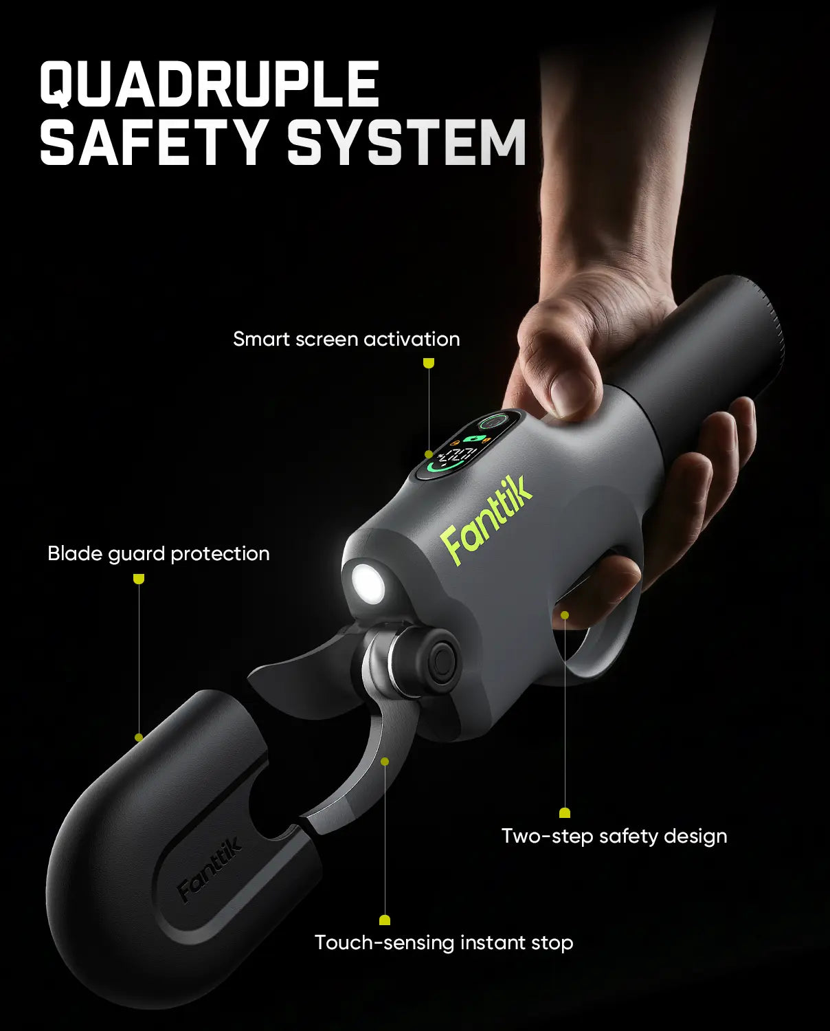 【Dealsforyoudays】Fanttik Y10 Pro Cordless Electric Pruning Shears with Brushless Motor, LED Display, 4-Level Safety System, USB-C Fast Charging, SK5 Steel Blade for Branch Trimming, Summerwins, Father'S Day Gifts