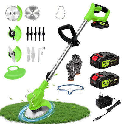 Kepeak Cordless Weed Trimmer with Dual Rechargeable Batteries, Electric Grass Edger Featuring Adjustable Height and 90° Rotating Head, Lightweight Lawn Care Tool for Yards, Patios, and Flower Beds