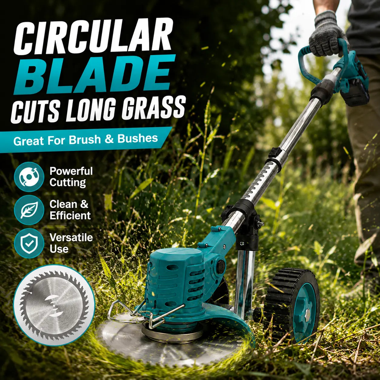 3-In-1 Cordless Weed Wacker, Grass Trimmer, and Lawn Edger Trimmer & Brush Cutter with Wheels, 21V Cordless Weed Wacker with 2 High-Capacity Batteries, Adjustable Lightweight Weed Eater with Multi-Blades, Lawn Care,Women-Friendly