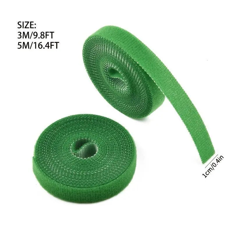 Green Garden Plant Ties Roll, Reusable Hook Loop Plant Support Tape for Tomatoes, Vines & Climbing Plants, Nylon Garden Twine for Bamboo Stakes, Outdoor Garden Supplies & Accessories Summerwins
