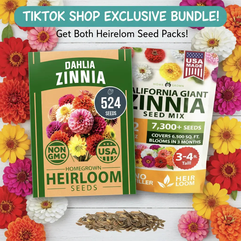 Zinnia Seeds (California Giant & Dahlia) – 100% Pure Heirloom Flower Seeds – No Fillers – USA Grown (Multiple Variations)