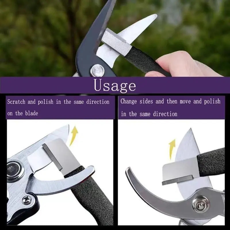 Portable Multi-Purpose Blade Sharpener Quick Sharpening Tool for Lawn Mowers Garden Tools Knives Pruners Scissors Black Carbide Sharpeners for Axes Hedge Shears Pocket Knives Sharpening Tool