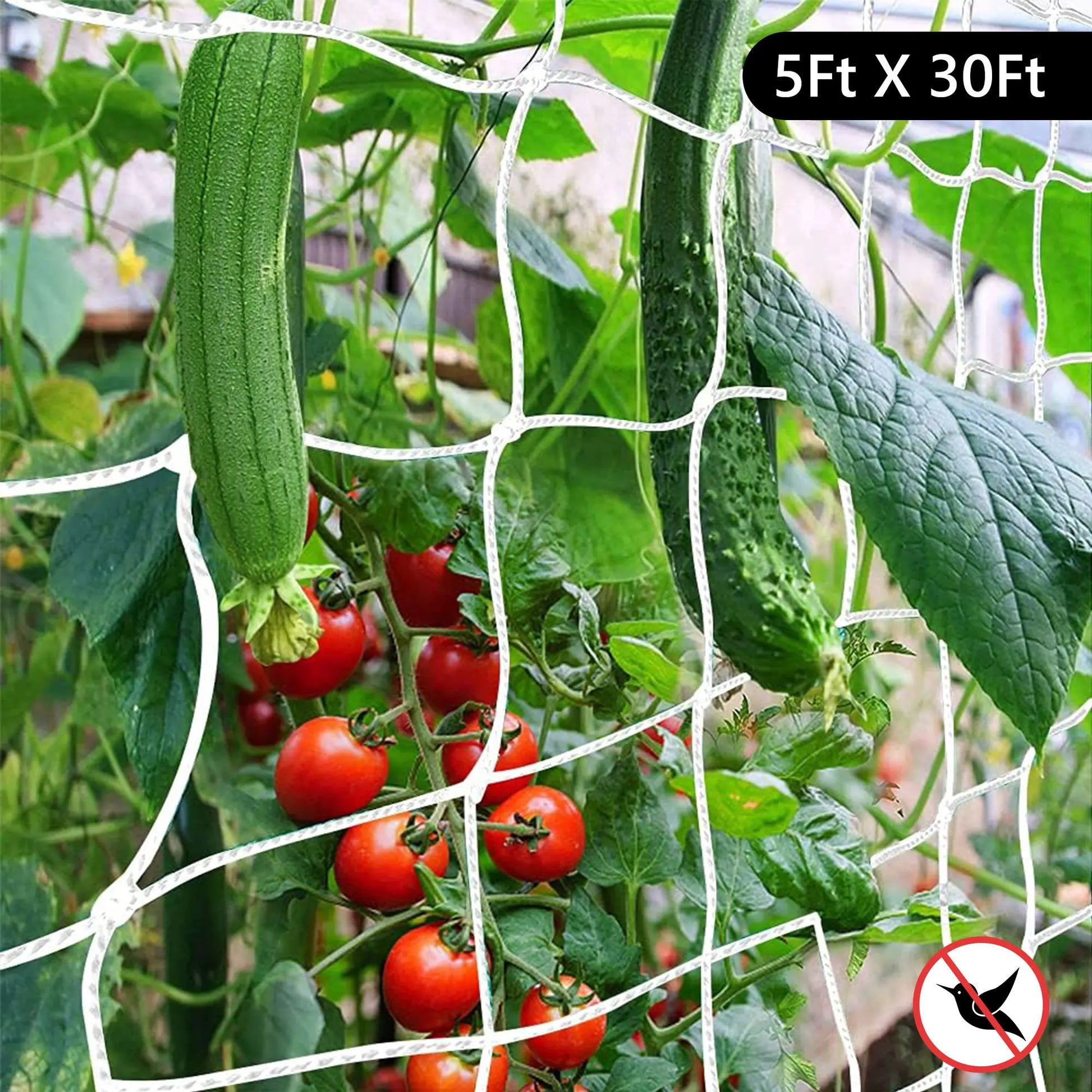 Polyester Gardening Trellis Netting - 5X30Ft Square Mesh for Climbing Plants, Tomatoes, Vining Plants, Fruit Vegetables,Campingessentials,Outdoorfurnitureset,Campinggear