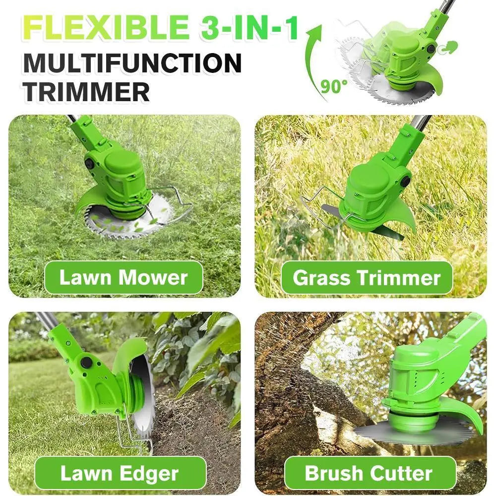 Kepeak Cordless Weed Trimmer with Dual Rechargeable Batteries, Electric Grass Edger Featuring Adjustable Height and 90° Rotating Head, Lightweight Lawn Care Tool for Yards, Patios, and Flower Beds