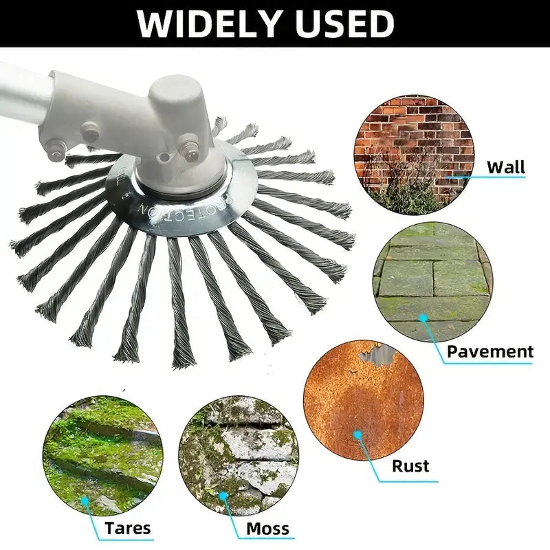 Steel Wire Wheel Weed Cutter Head, Lawn Trimming Weed Removal Head Set, Thickened Steel Wire Material, for Garden Pathways, Moss, and Weeds—Efficient Maintenance of Gardens and Lawns. Father’S Day Gift