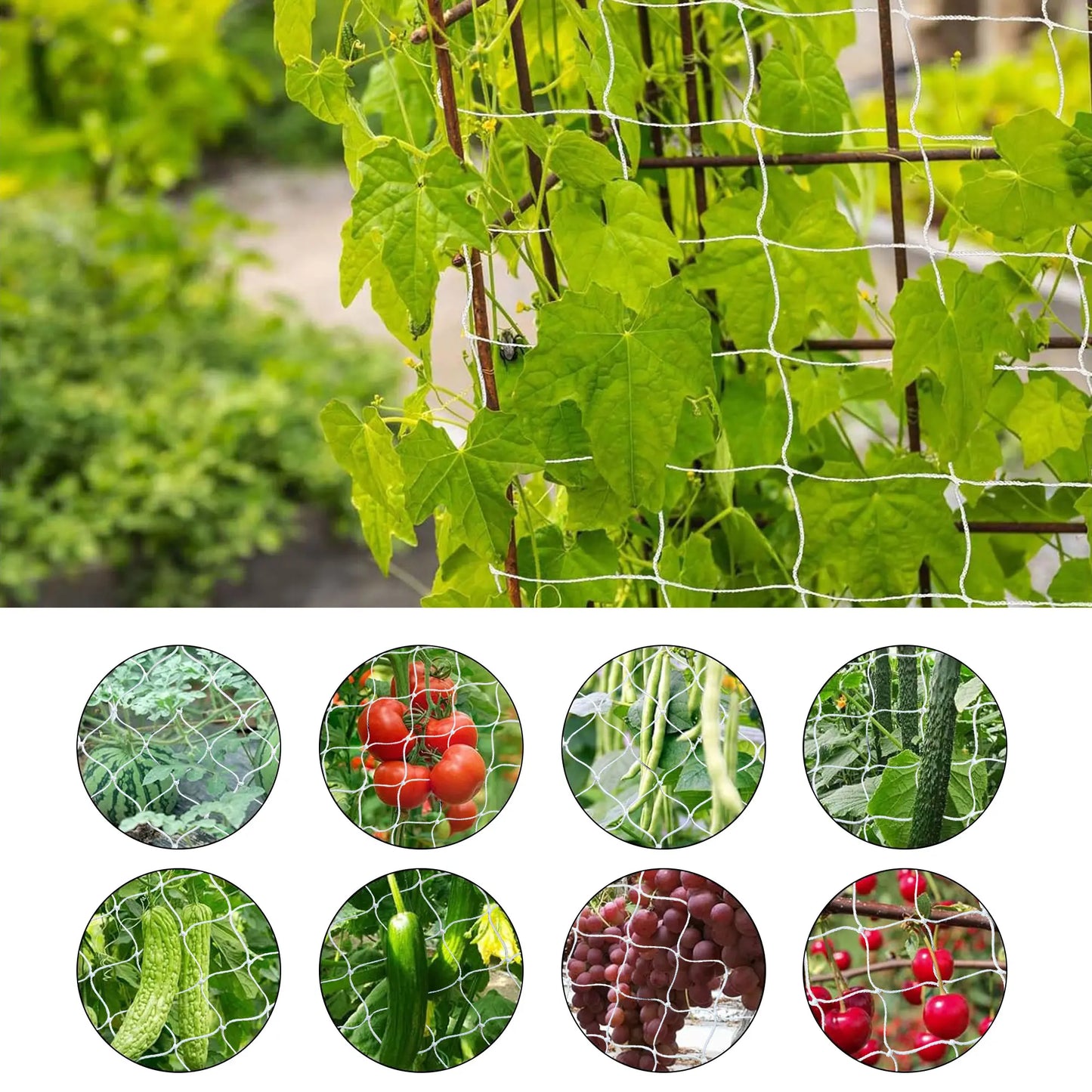 Polyester Gardening Trellis Netting - 5X30Ft Square Mesh for Climbing Plants, Tomatoes, Vining Plants, Fruit Vegetables,Campingessentials,Outdoorfurnitureset,Campinggear