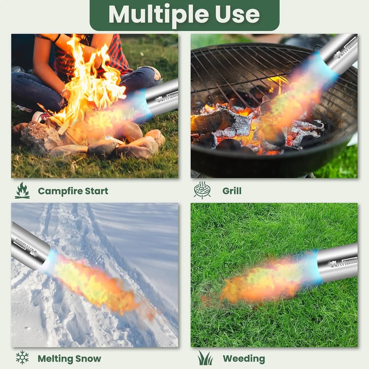 【Dealsforyoudays】Artflamm Springtok Propane Torch Weed Burner Kit with Storage Bag, Weed Torch with 10 FT Hose, Self Igniter Weed Flame Torch for Fire Pit, Roofing(Propane Tank Not Included)