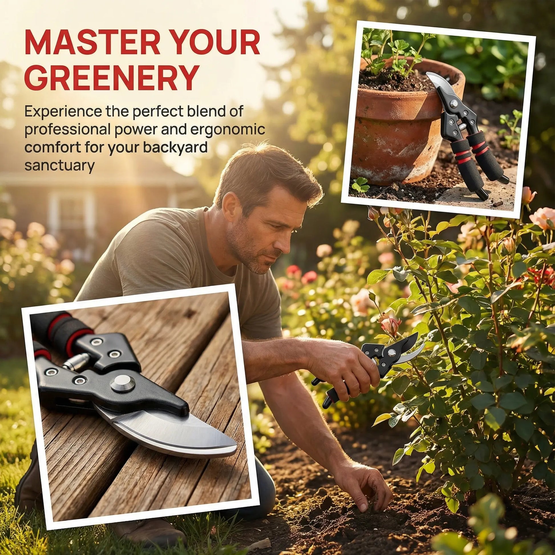 Garden Pruners for Plant Care - Tree Maintenance Handheld Tool for Indoor Outdoor