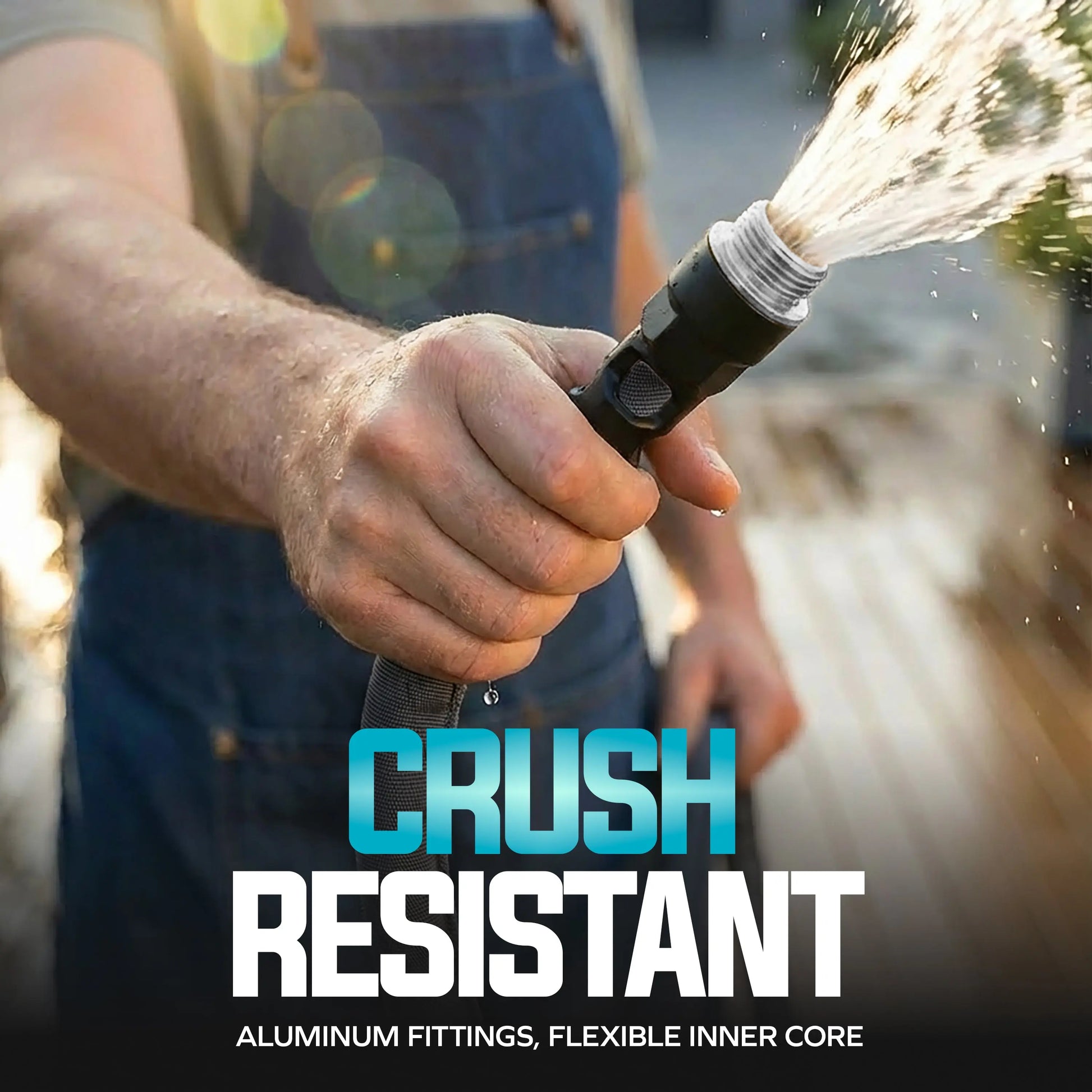【Dealsforyoudays】Aqua Joe Kink + Twist-Resistant Weather-Resistant Fiberjacket Garden Hose | 50-Foot | 5/8-Inch Diameter