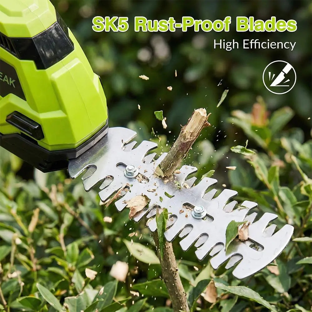 【Dealsforyou】Cordless Hedge Trimmer 21V with Battery and Charger, 220Mm Electric Bush Trimmer, Portable Garden Shrub Trimmer with Storage Bag