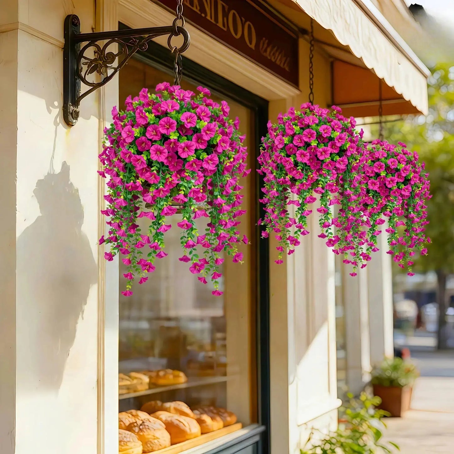 2/4/6/8 Pack Silk Hanging Morning Glory Vines with Plastic Stems, Uv-Resistant Artificial Outdoor Flowers, Plants Ornaments for Home Garden House Decor,Summerwins