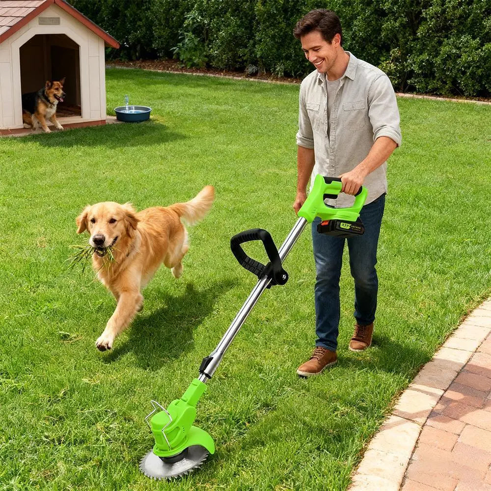 Kepeak Cordless Weed Trimmer with Dual Rechargeable Batteries, Electric Grass Edger Featuring Adjustable Height and 90° Rotating Head, Lightweight Lawn Care Tool for Yards, Patios, and Flower Beds