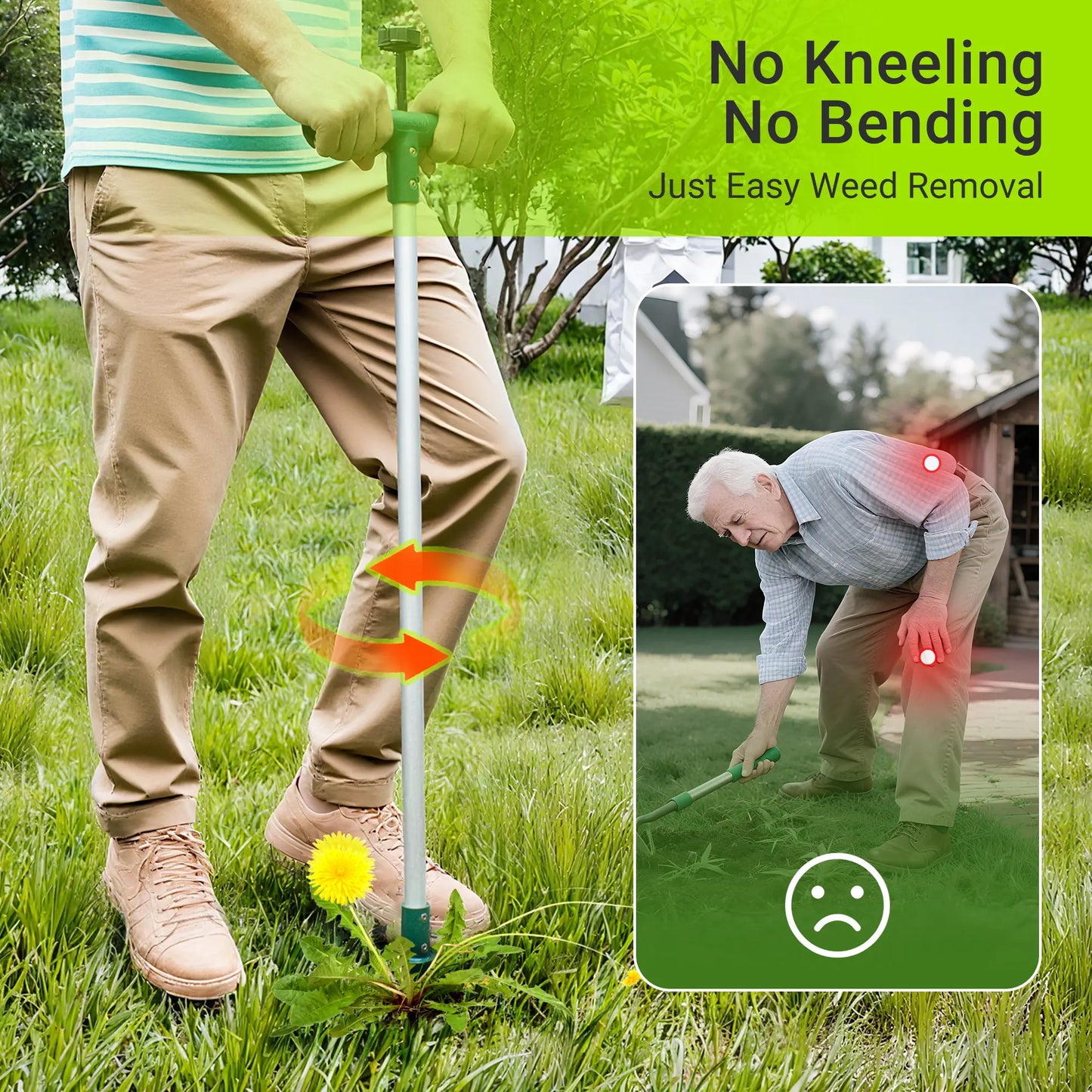 Walensee Stand-Up Lawn Root Puller for Dandelions & Deep-Root Plants — No-Bend Design, Perfect for Homeowners & Fall Yard Care, Black Friday Deal