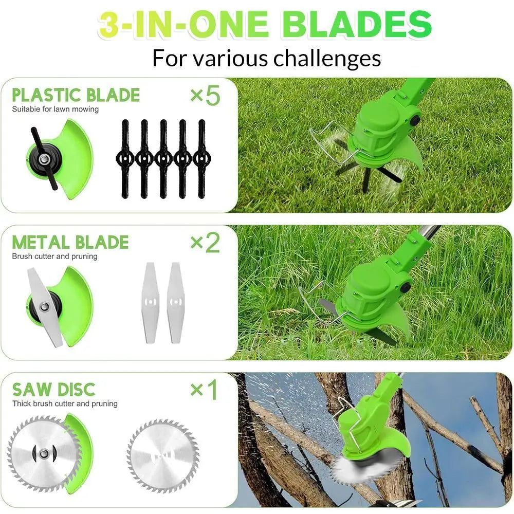 Kepeak Cordless Weed Trimmer with Dual Rechargeable Batteries, Electric Grass Edger Featuring Adjustable Height and 90° Rotating Head, Lightweight Lawn Care Tool for Yards, Patios, and Flower Beds
