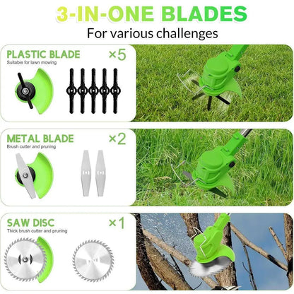 Kepeak Cordless Weed Trimmer with Dual Rechargeable Batteries, Electric Grass Edger Featuring Adjustable Height and 90° Rotating Head, Lightweight Lawn Care Tool for Yards, Patios, and Flower Beds