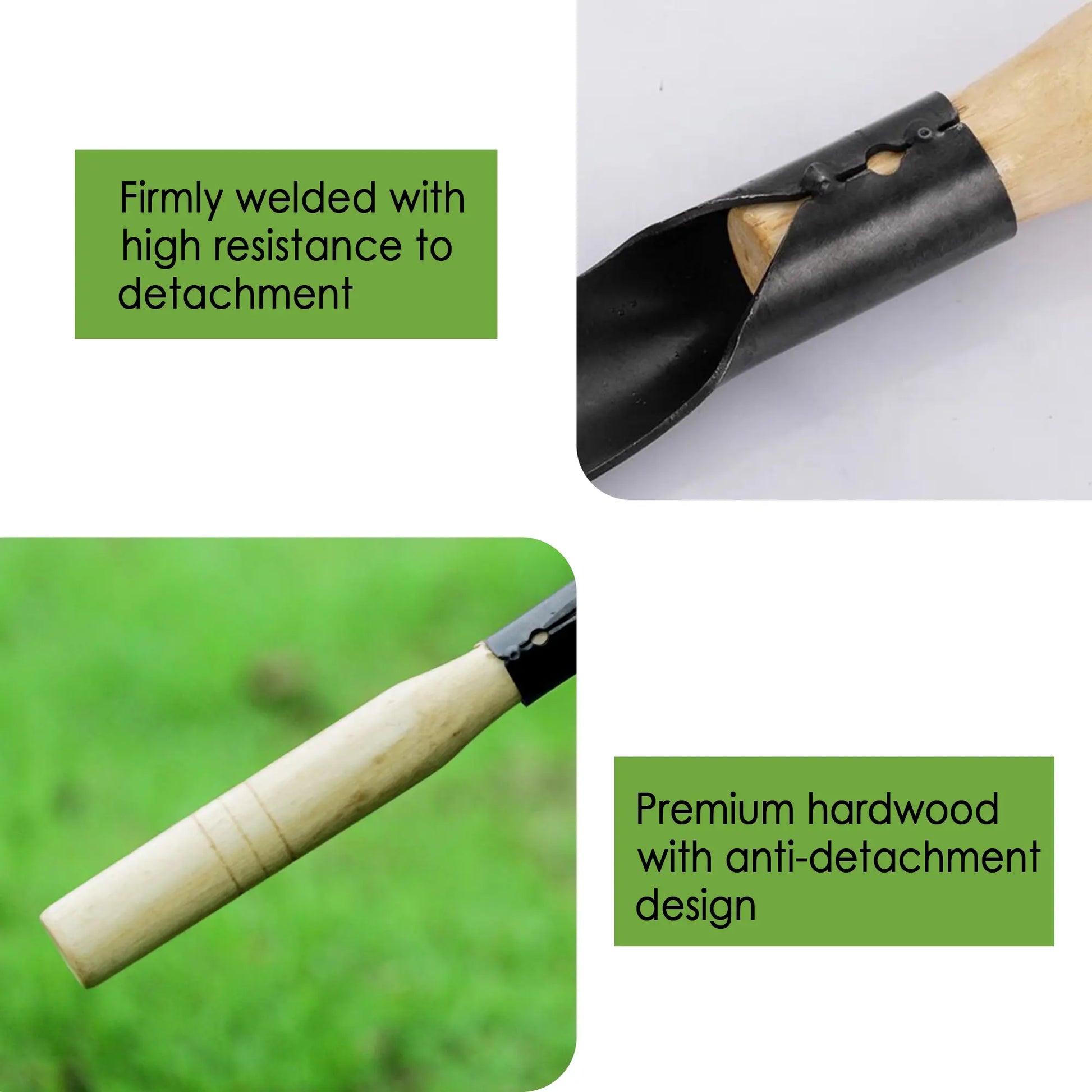 2 Counts Garden Shovel Garden Pointed with Pointed Tip and Flat Tip, Garden Shovel Made of Black Manganese Steel and Having a Wooden Grip., Necessary Gardening Tools for Easy Plant Cultivation