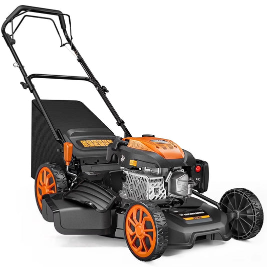 【Deals for You】Efurden 21" Self-Propelled Gas Lawn Mower – 170CC 4-Stroke Engine, 7 Cutting Heights, 3-In-1 Mulch/Bag/Discharge, 1.9-Bushel Large Grass Collector, EPA Compliant
