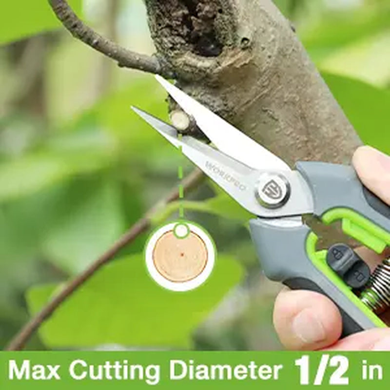WORKPRO Premium Bypass Pruning Shears and Garden Scissors - High-Quality Hand Tools for Cutting Flowers, Trimming Plants, and Picking Fruits
