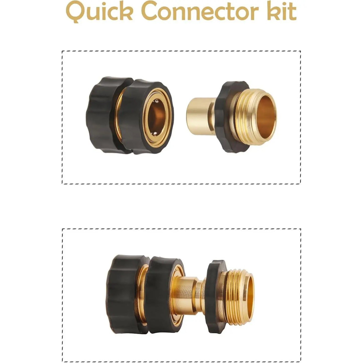 6/12/18 Set Quick Connect Hose Fittings for Garden Hose 3/4 Inch GHT Male & Female Quick Release Water Hose Adapter with Gasket Universal Compatibility No-Leak Design Easy Installation Halloween Christmas Gifts
