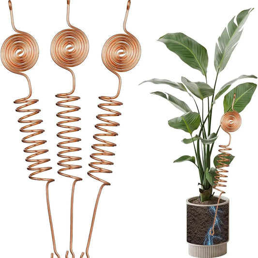 Electroculture Copper Gardening Antenna Kit, 10-Gauge 99% Copper Wire, Plant Stakes, Tensor Rings, Electronic Planting for Vegetables, Garden Essentials, Garden Supplies