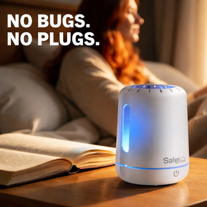 Safer Home Catch 360° Cordless Insect Trap with UV LED Light, Chemical-Free Operation, 10-Day Rechargeable Battery, Effective Indoor Fruit Fly and Gnat Control, Includes 1 Device and 2 Glue Cards