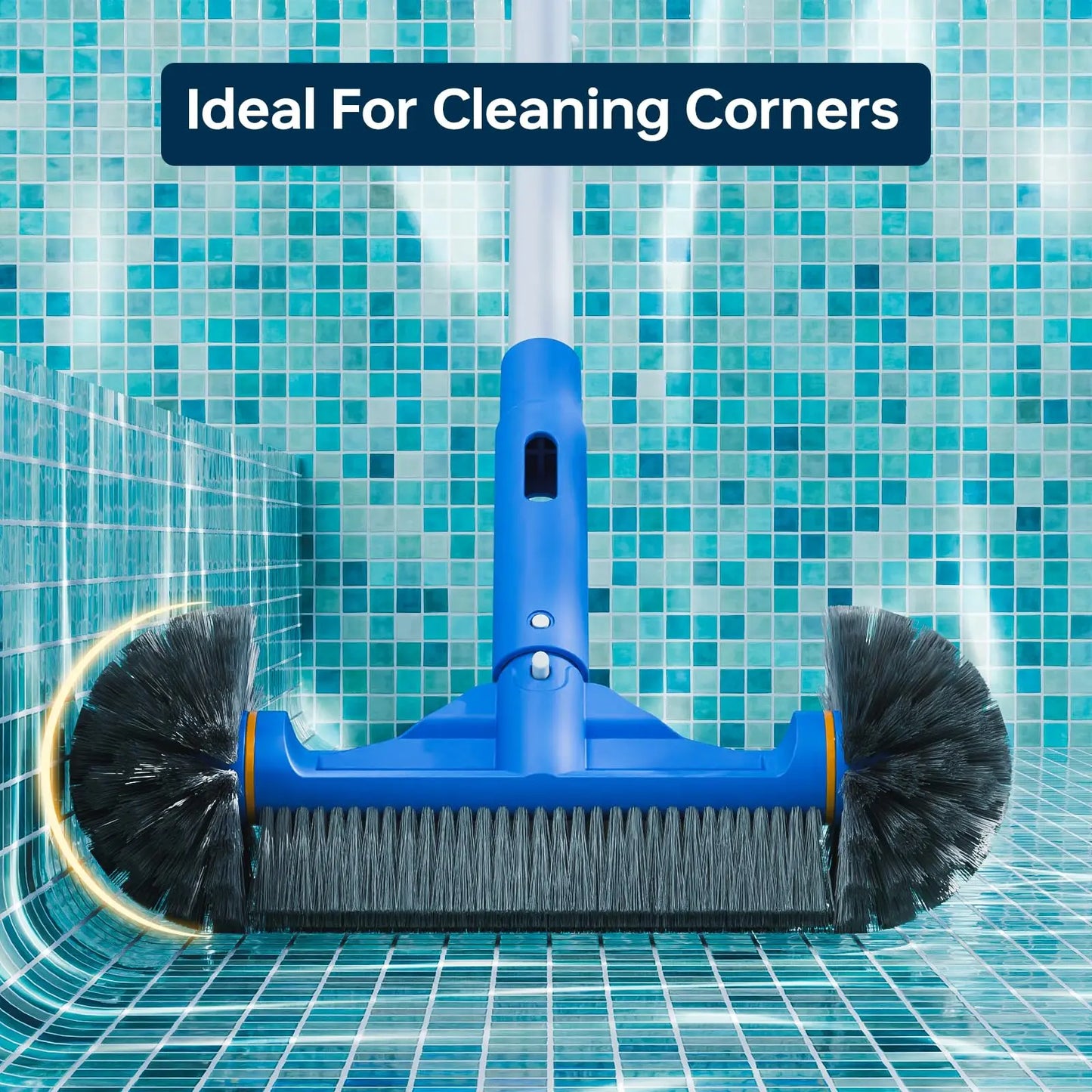 Sepetrel Complete Adjustable Aluminum Pool Maintenance Kit with 70" Pole, Fine Mesh Leaf Skimmer Net, and 12" Brush - Ideal for Above Ground Pools, Spas, and Hot Tubs