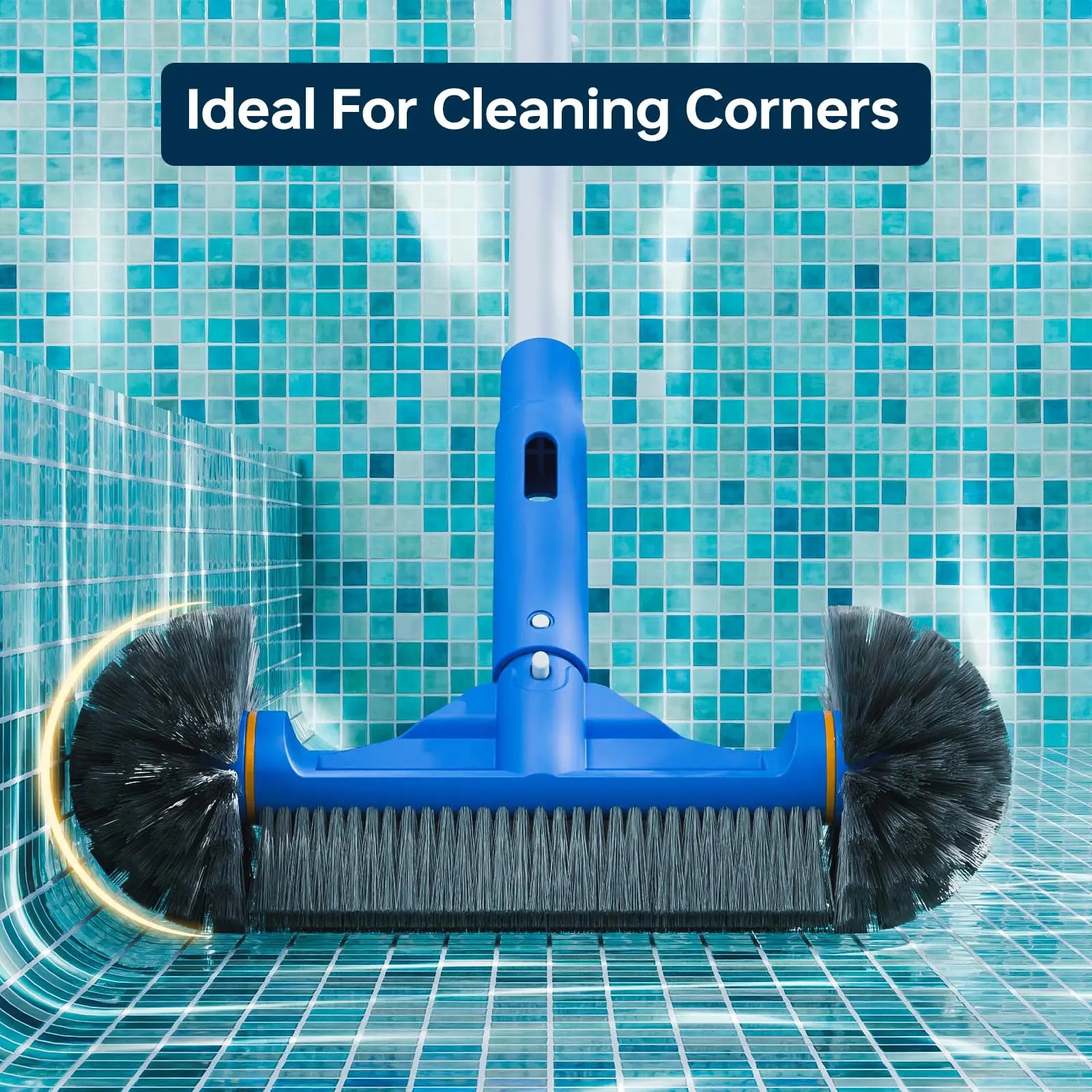 Sepetrel Complete Adjustable Aluminum Pool Maintenance Kit with 70" Pole, Fine Mesh Leaf Skimmer Net, and 12" Brush - Ideal for Above Ground Pools, Spas, and Hot Tubs