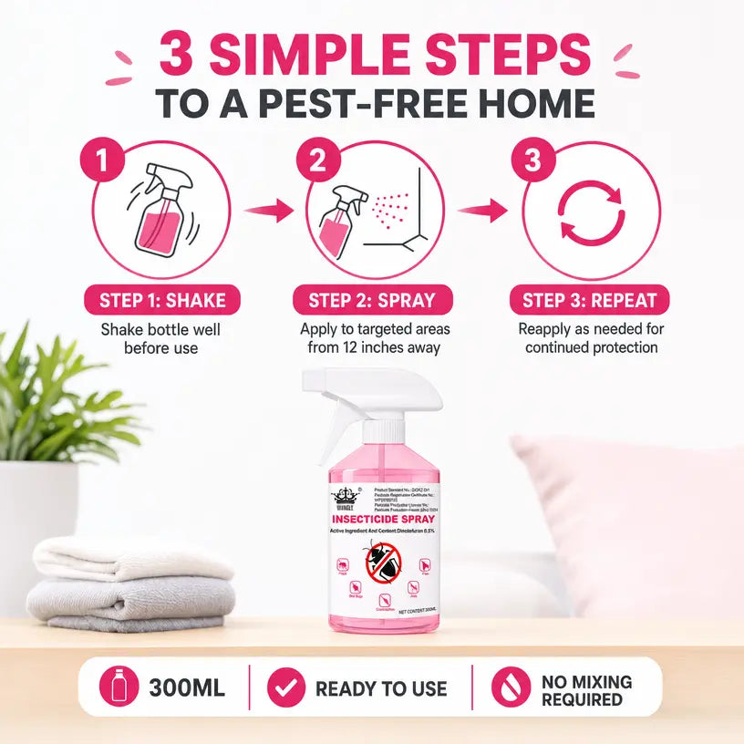 Effective Multi-Functional Household Pest Control, Easy-Use Insect Treatment, Powerful Formula to Get Rid of Cockroaches and Other Indoor Insects Insecticide