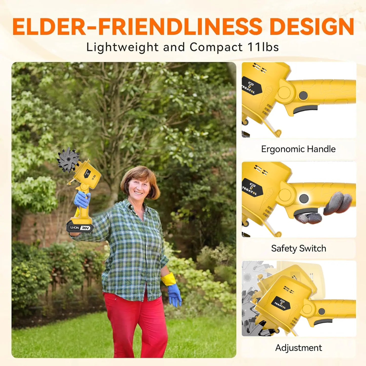 【Fathersdaygift】20V Cordless Electric Tiller, Handheld Mini Garden Cultivator, 235RPM Soil Tiller for Weeding, Soil Loosening, Tilling & Garden Landscaping, 5-Inch Width, 4-Inch Depth