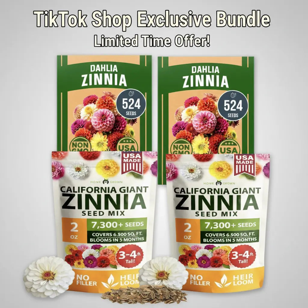 Zinnia Seeds (California Giant & Dahlia) – 100% Pure Heirloom Flower Seeds – No Fillers – USA Grown (Multiple Variations)