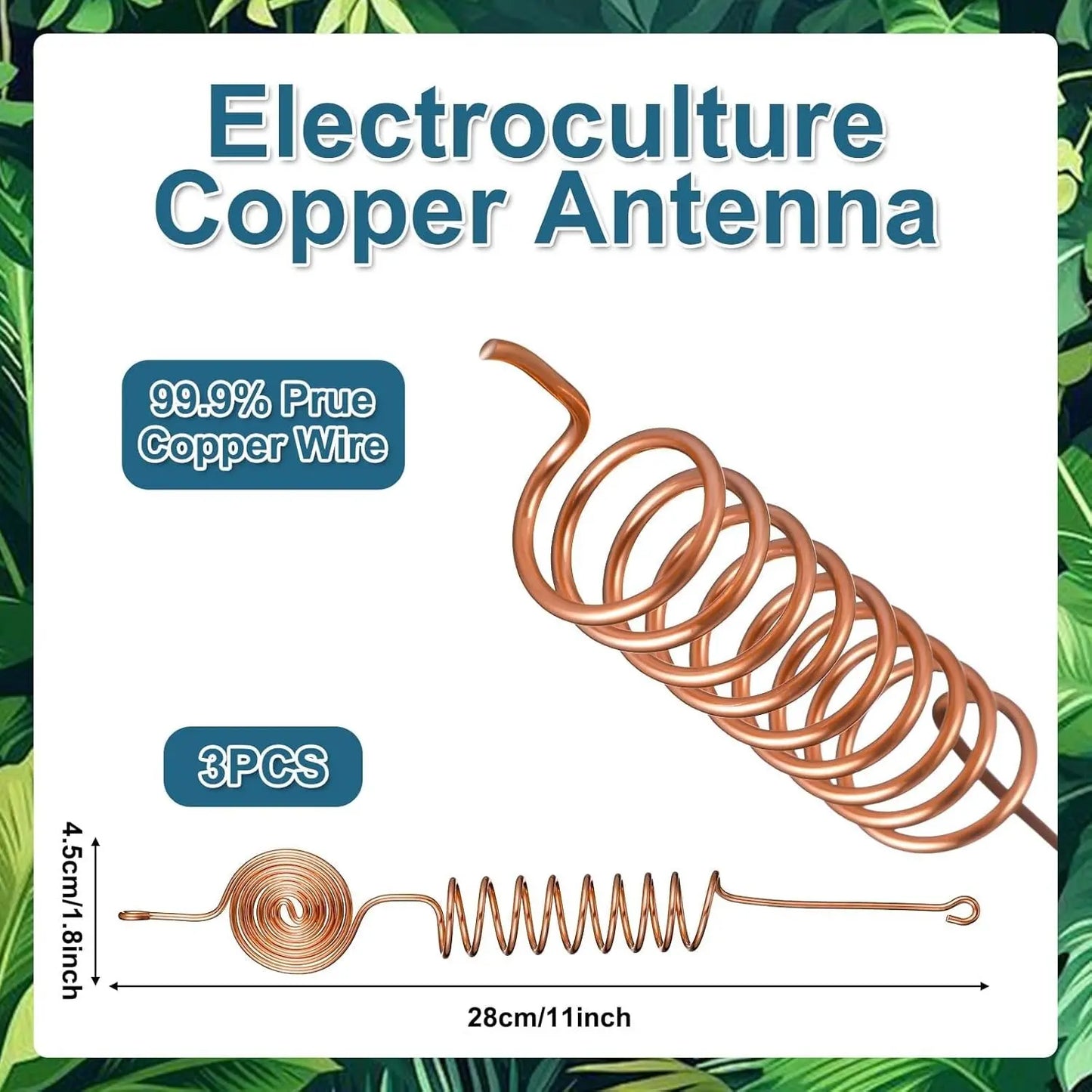 Electroculture Copper Gardening Antenna Kit, 10-Gauge 99% Copper Wire, Plant Stakes, Tensor Rings, Electronic Planting for Vegetables, Garden Essentials, Garden Supplies