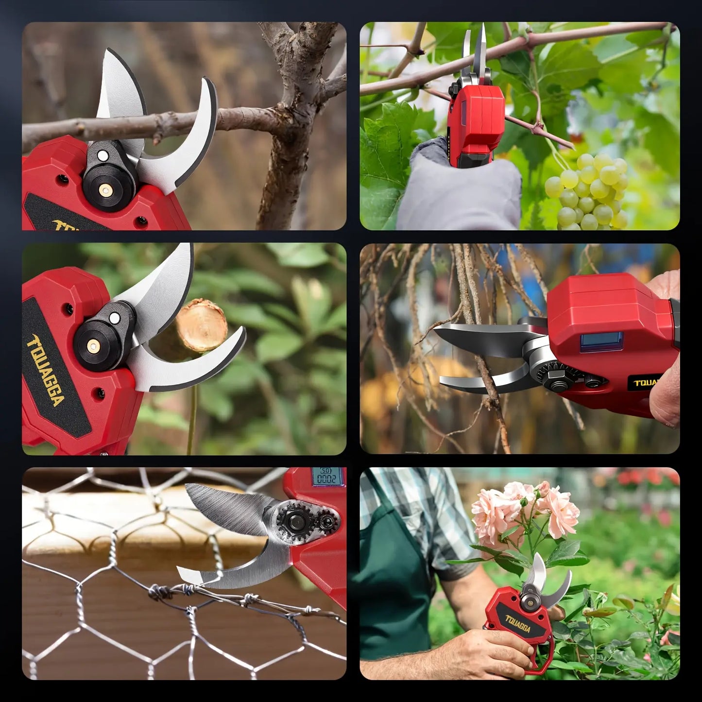 Electric Pruning Shears with Brushless Motor and SK5 Steel Blade - 30mm Cutting Diameter for Garden and Orchard Trimming