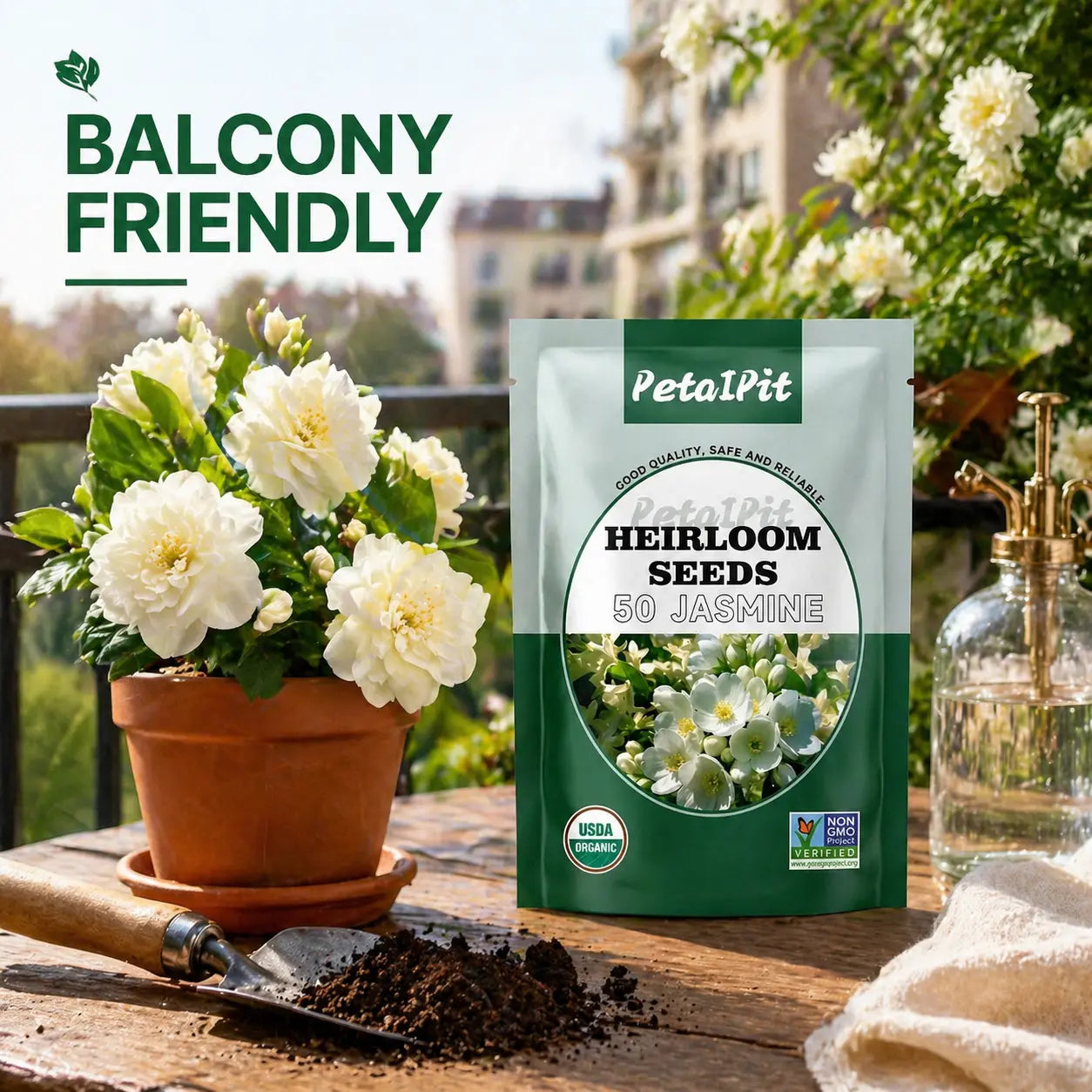 For 50 Non-Gmo Climbing Silver Jasmine Seeds - Aromatic Evergreen, Ideal Decor Choice for Garden & Balcony