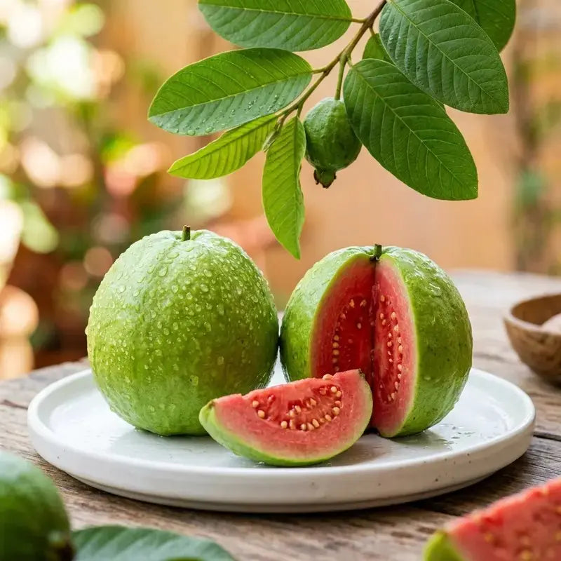 100 Non-GMO Tropical Red Guava Seeds for Home Gardening - Grow Exotic and Delicious Fruit Indoors
