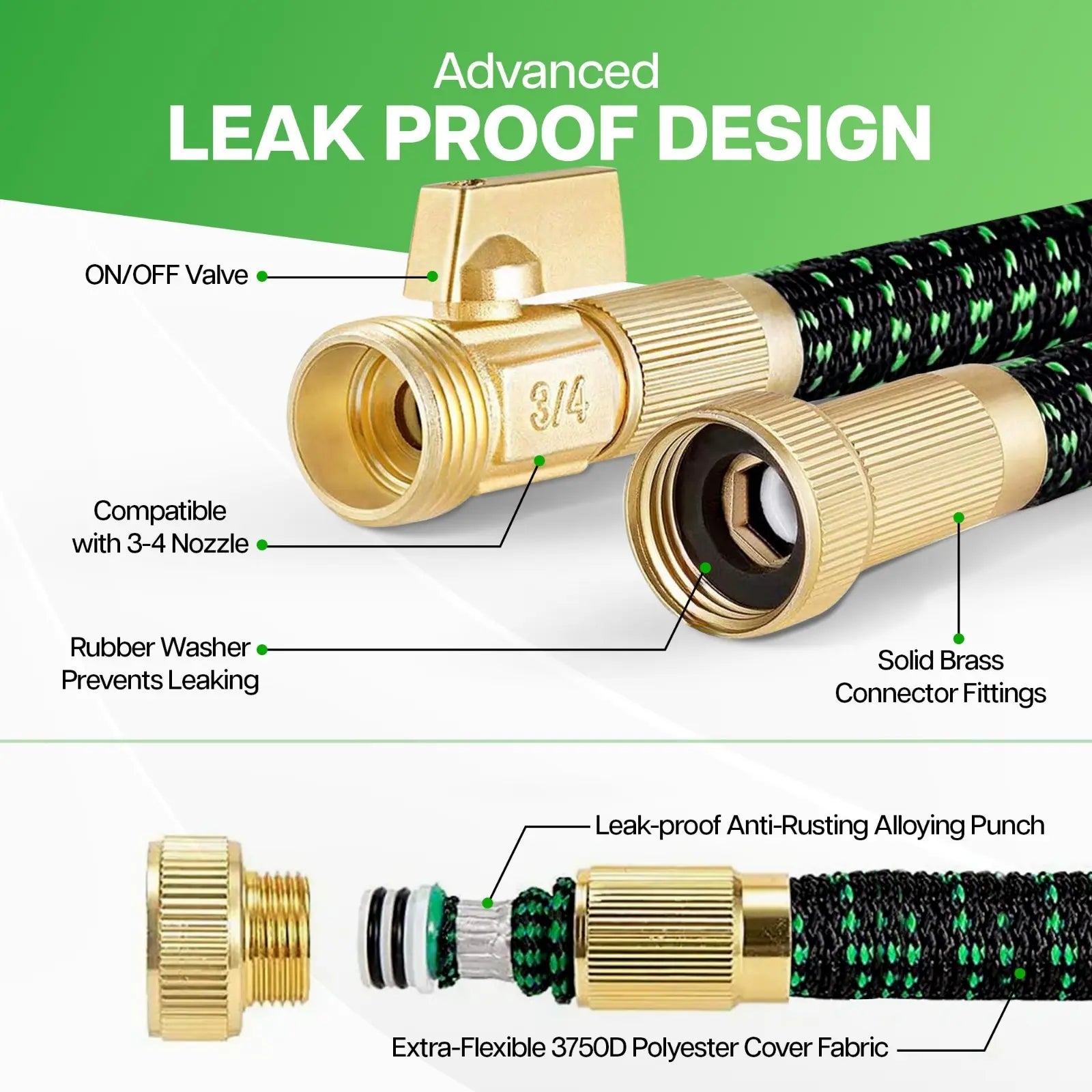 100FT 4X Stronger Deluxe Heavy Duty Expandable Flexible Garden Water Hose for Gardening & Outdoor Use Strong Construction Versatile, Garden Hose Connector Summervibes Fathersdaygift High Pressure Hose