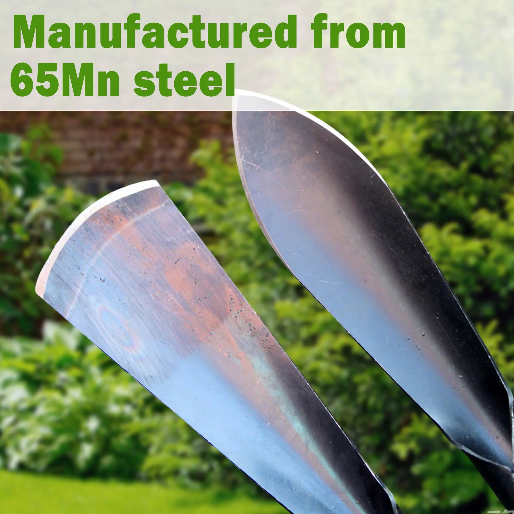 2 Counts Garden Shovel Garden Pointed with Pointed Tip and Flat Tip, Garden Shovel Made of Black Manganese Steel and Having a Wooden Grip., Necessary Gardening Tools for Easy Plant Cultivation