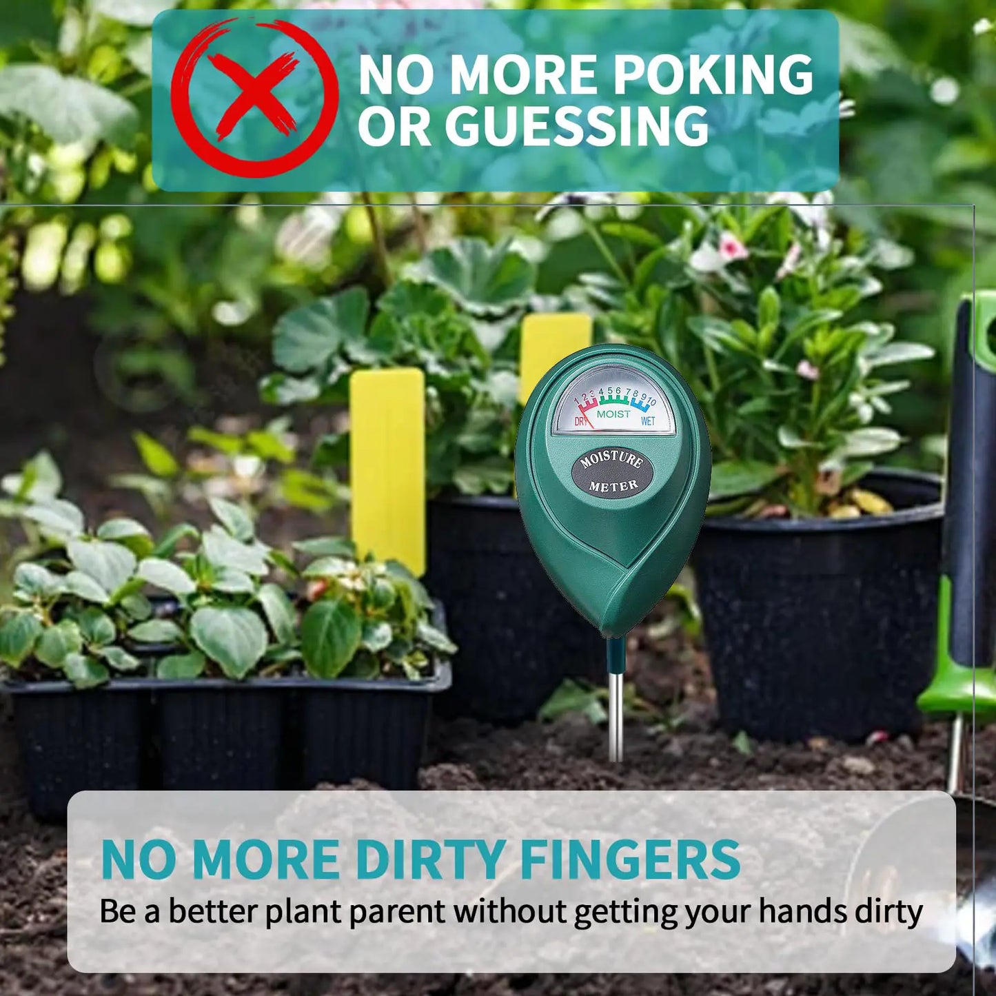 Soil Moisture Meter, Soil Tester, Moisture Meter Plants, Soil Moisture Tester, Soil Water Tester for Plants, Plant Moisture Monitor, No Battery Needed