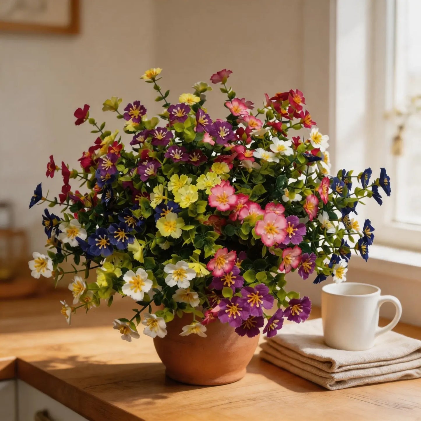 Artificial Mixed Flowers, 12Pcs/Set Outdoor Uv-Resistant Simulated Pansy Flowers, Lifelike Artificial Plants and Decorative Flowers for Home, Garden & Porch, Garden Decorations #GLOBAL PICKS