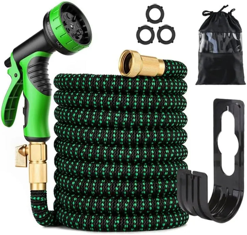 100FT 4X Stronger Deluxe Heavy Duty Expandable Flexible Garden Water Hose for Gardening & Outdoor Use Strong Construction Versatile, Garden Hose Connector Summervibes Fathersdaygift High Pressure Hose