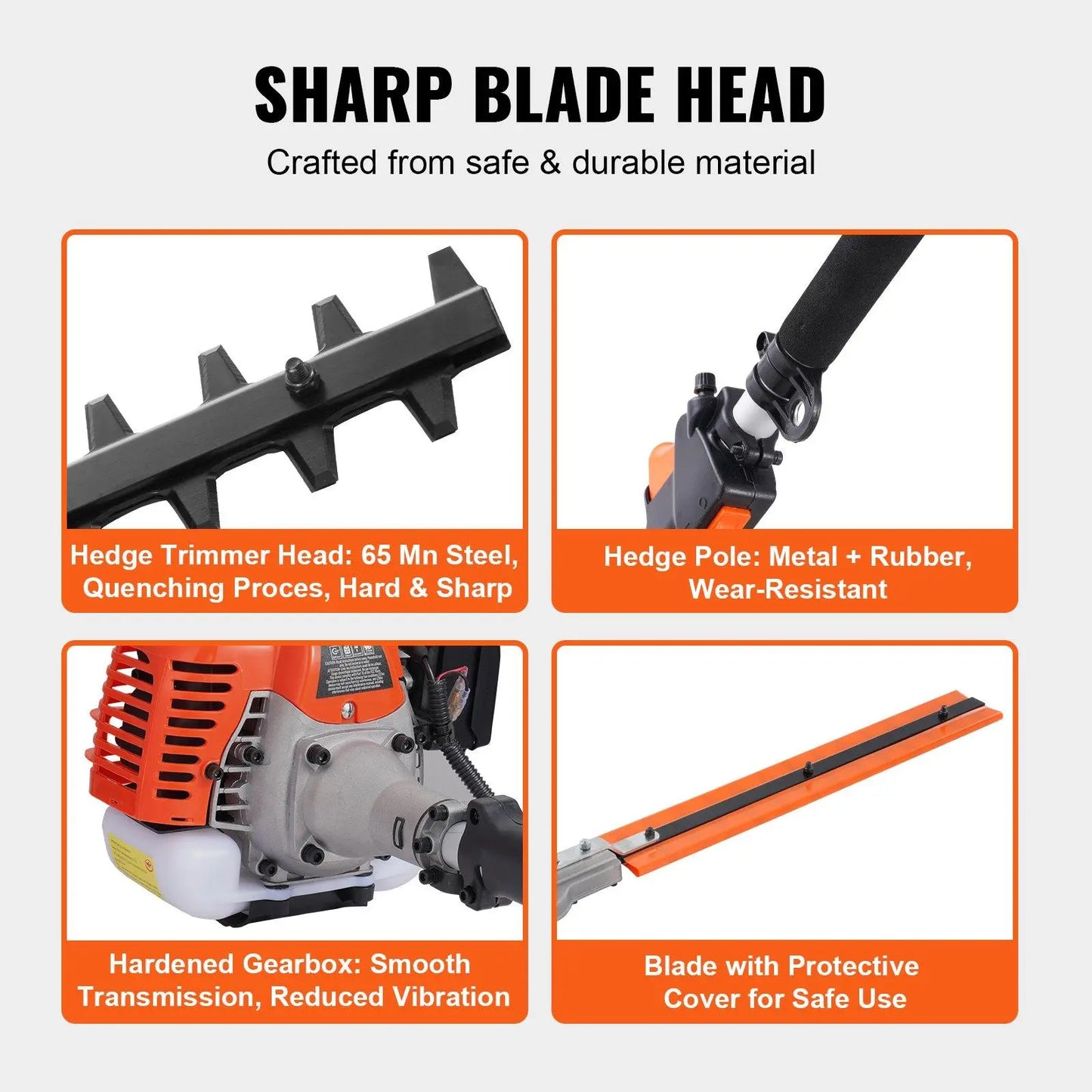 【Dealsforyoudays】Vevor 52CC 6-In-1 Multi-Functional Trimming Tools with Gas Hedge Trimmer, , Weed Eater, String Trimmer, Brush Cutter, Edger & Pole Saw Chainsaw Pruner Whacker Shoulder VEVOR Super Brand Day