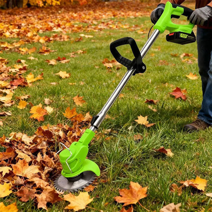 Kepeak Cordless Weed Trimmer with Dual Rechargeable Batteries, Electric Grass Edger Featuring Adjustable Height and 90° Rotating Head, Lightweight Lawn Care Tool for Yards, Patios, and Flower Beds