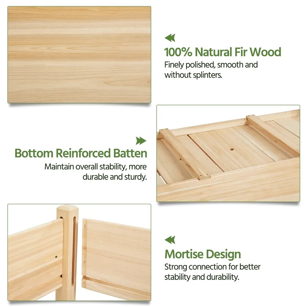 【Extra Large】Yaheetech 2-Tier Wooden Raised Garden Bed, Elevated Planter Box for Vegetables and Herbs, Patio Balcony Backyard