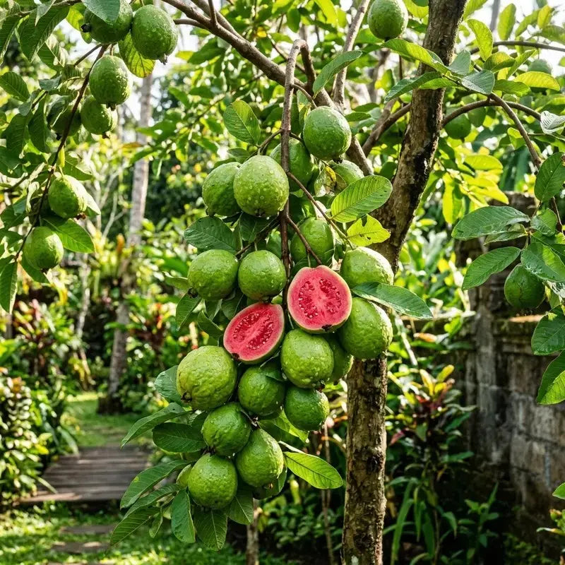 100 Non-GMO Tropical Red Guava Seeds for Home Gardening - Grow Exotic and Delicious Fruit Indoors