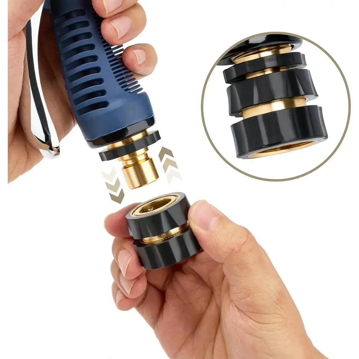 Garden Hose Quick Connector, 3/4 Inch Male and Female Garden Hose Fitting Quick Connector Rubber Washers Leak Proof Durable Aluminum,4 Set Fathersdaygift