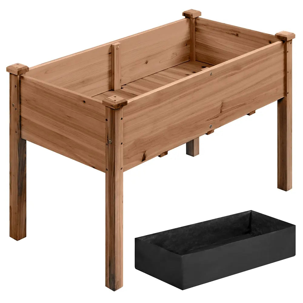 【Extra Large】Yaheetech 2-Tier Wooden Raised Garden Bed, Elevated Planter Box for Vegetables and Herbs, Patio Balcony Backyard
