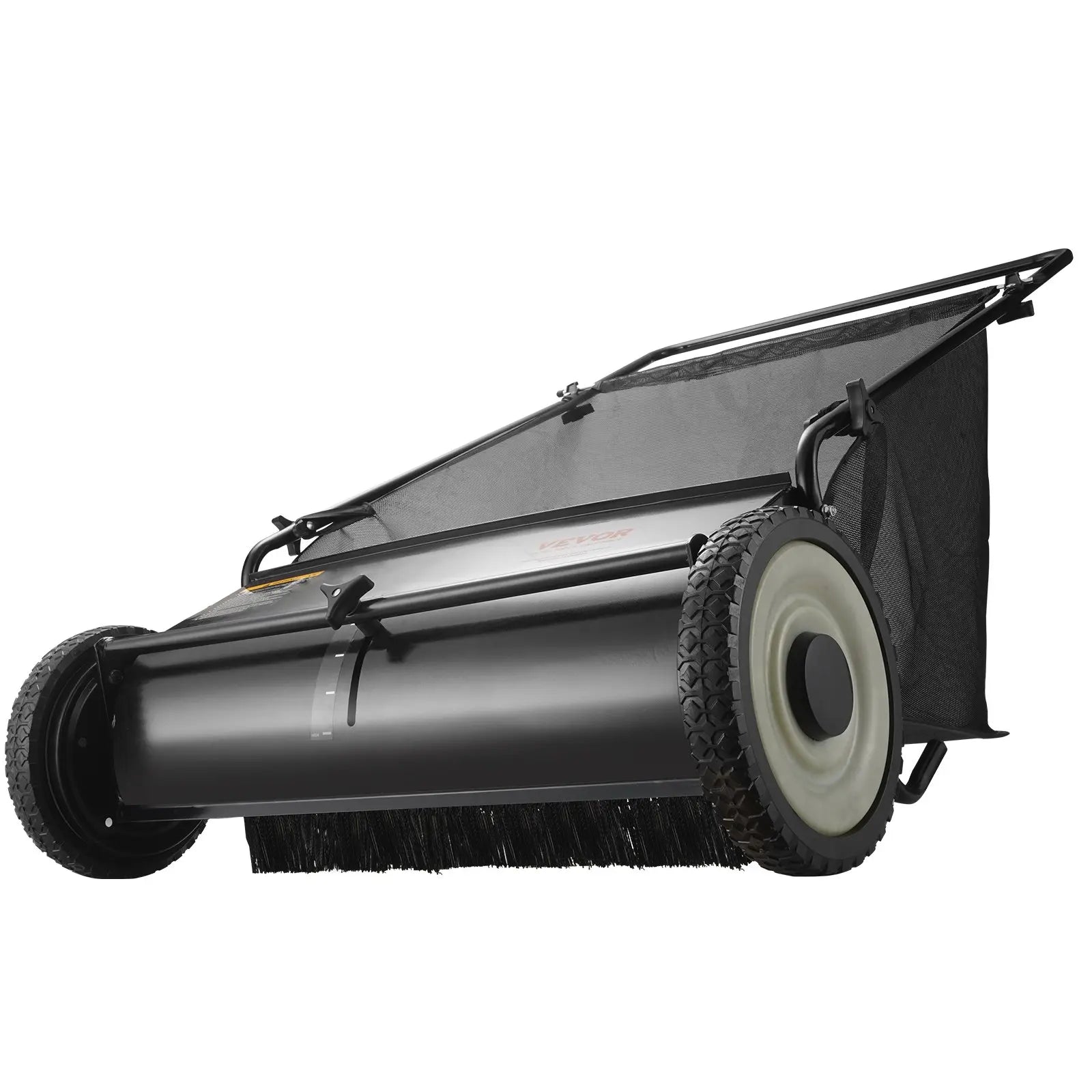 【Dealsforyoudays】Vevor Push Lawn Sweeper 26 Inch Leaf & Grass Collectorstrong Rubber Wheels & Heavy Duty Thickened Steel Durable to Use with Large Capacity 7 Ft³ Mesh Collection Bag4 Spinning Brushes
