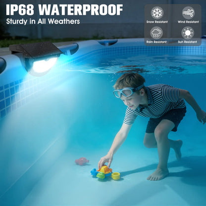 Upgraded 2026 Solar Powered Waterproof Pool Lights for Above Ground Pools - Color Changing Outdoor Lighting Accessory (1 Piece)