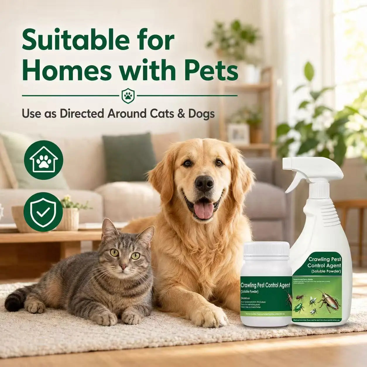 Multi-Purpose Pest Control Kit – for Roaches, Ants, Spiders, Bed Bugs & 40+ Household Pests, Indoor & Outdoor Application, Pet & Family Friendly When Used as Directed, Makes 1 Gallon Ready-To-Use Spray Mixture
