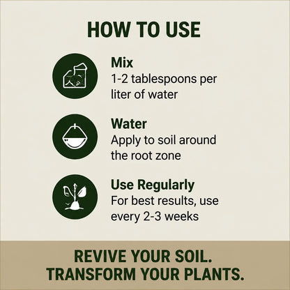 Viresta Soil Revitalizer - Concentrated Humic Acid Conditioner for Lawns, Gardens, Fruit Trees, Vegetables, and Potted Plants, Yields Up to 266 Gallons, 13.8 Oz